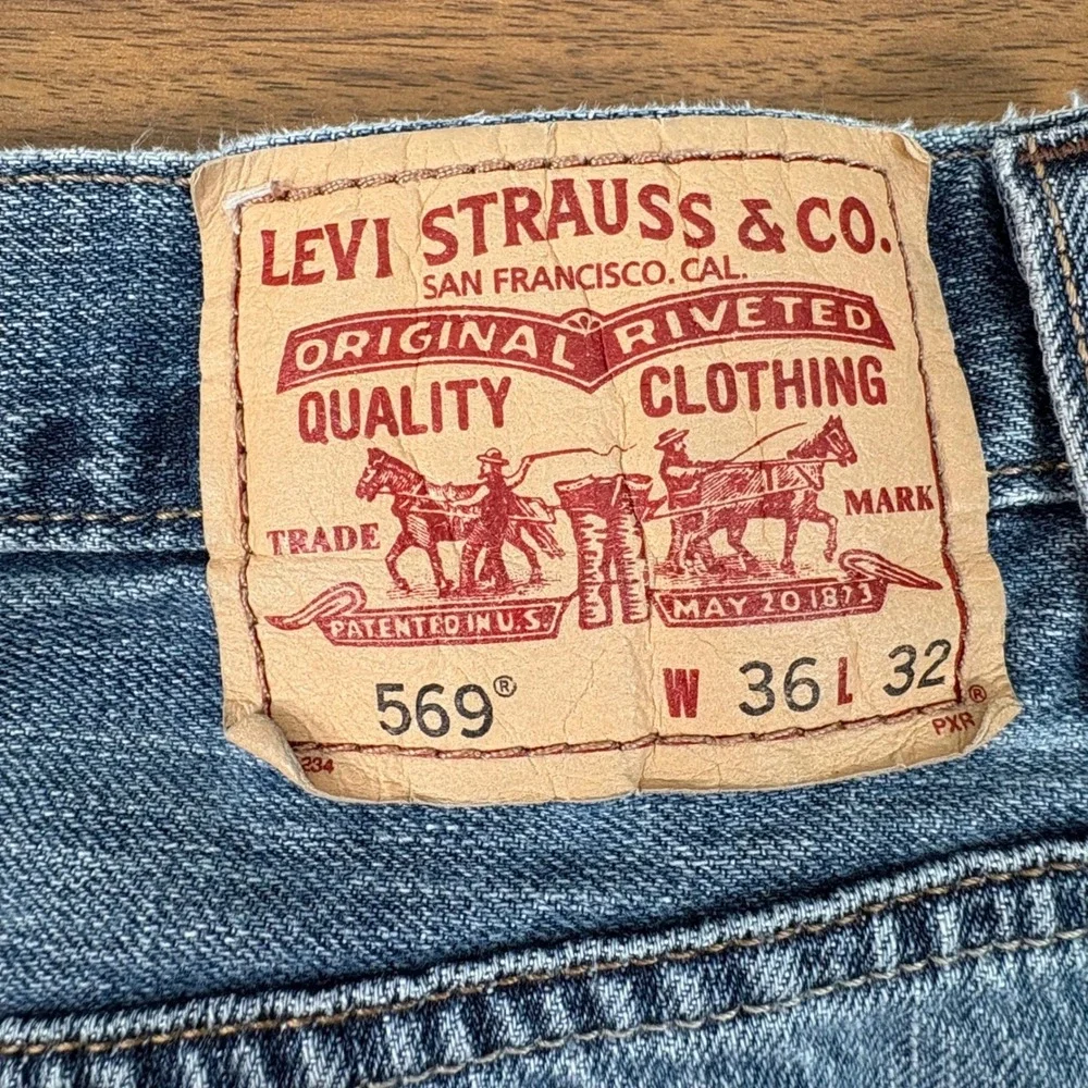 Levi's 569 Loose Straight Jeans Mens 38x30 Blue Denim Baggy Y2K Streetwear